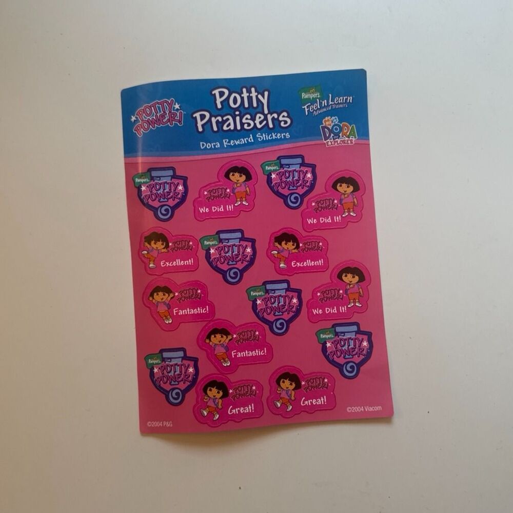 Vintage Dora the Explorer Stickers Nick Jr. "Potty Praisers" Y2K